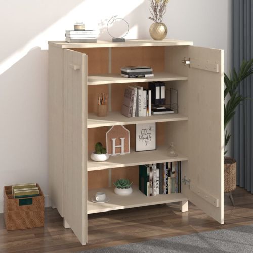 Шкаф за обувки HAMAR, меденокафяв, 85x40x108 см, бор масив