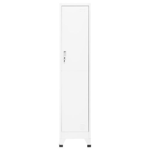 Заключващ се шкаф, бял, 38x45x180 см, стомана