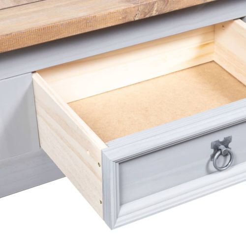 Маса за кафе, мексикански бор, стил Корона, сива, 100x55x44 cм