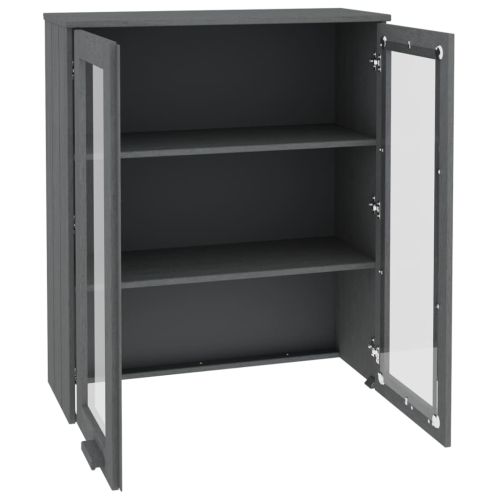 Надстройка за шкаф HAMAR, тъмносива, 85x35x100 см, бор масив