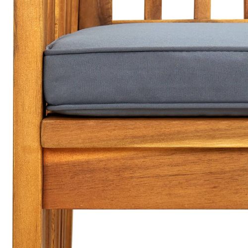 Градински трапезни столове с възглавници, 3 бр, акация масив