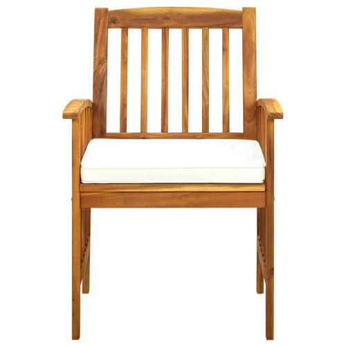 Градински трапезен комплект с възглавници 3 части акация масив