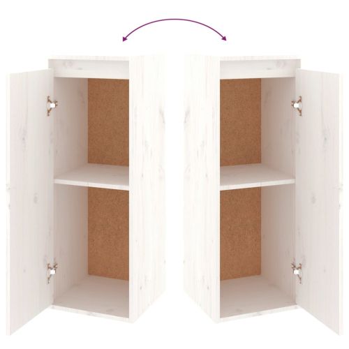 ТВ шкафове, 5 бр, бели, бор масив