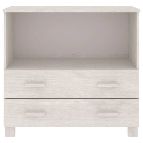 Сайдборд HAMAR, бял, 85x35x80 см, борово дърво масив