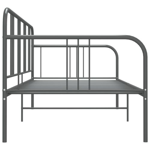 324751 Sofa Bed Frame Grey Metal 90x200 cm