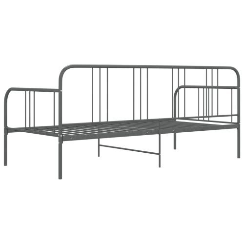 324751 Sofa Bed Frame Grey Metal 90x200 cm