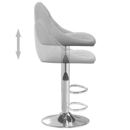 Бар табуретки, 2 бр, светлосиви, кадифе