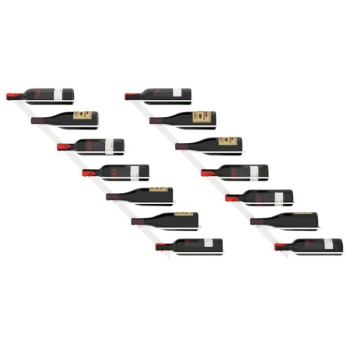 Стойки за вино за стенен монтаж за 7 бутилки 2 бр бели метални