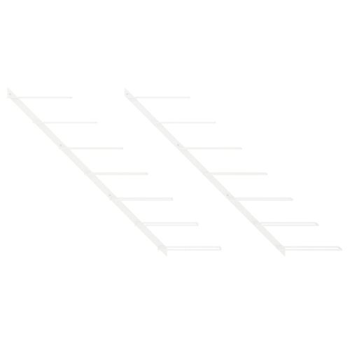 Стойки за вино за стенен монтаж за 7 бутилки 2 бр бели метални