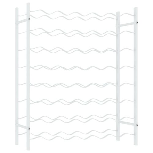 Стойка за вино за 48 бутилки, бяла, метал