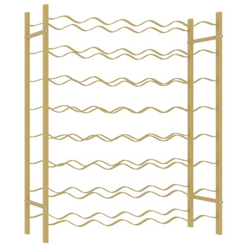 Стойка за вино за 48 бутилки, златиста, метална