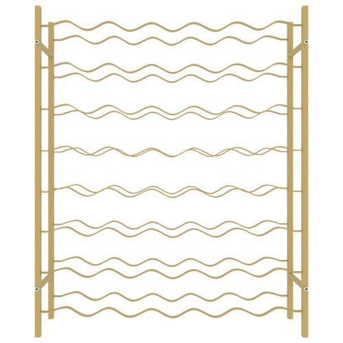 Стойка за вино за 48 бутилки, златиста, метална