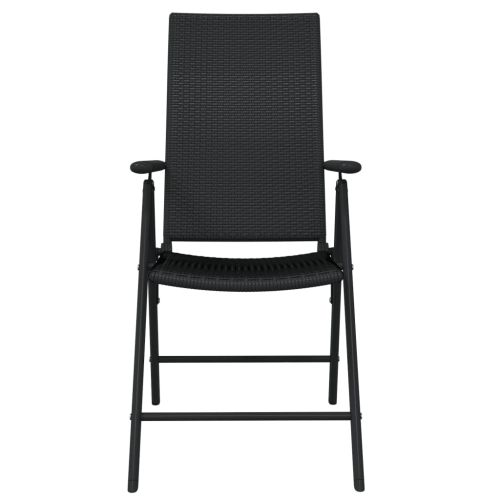 Градински трапезен комплект, 9 части, черен