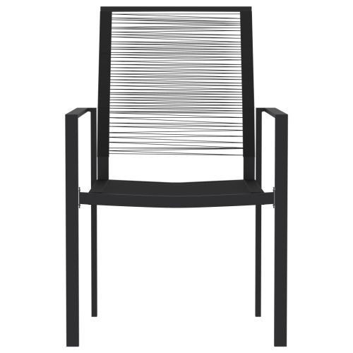 Градински трапезен комплект, 9 части, черен