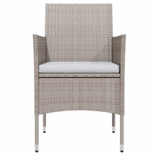 Градински комплект 9 части с възглавници бежово и черно