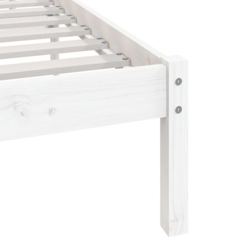 Рамка за легло, бяла, бор масив, 200x200 см