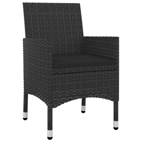 Градински комплект с възглавници, 9 части, полиратан и стъкло