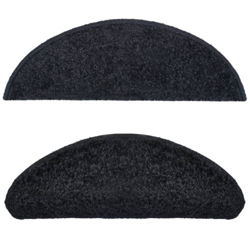 Изтривалки за стълби, 10 бр., 65x21x4 см, черни, полукръгли, големи