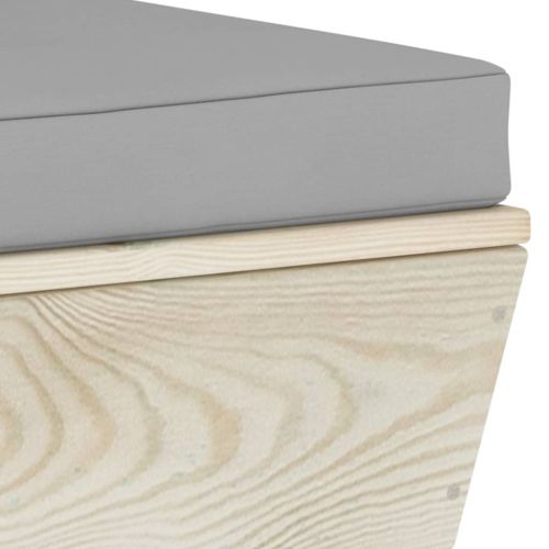 Градински 2-местен палетен диван възглавници импрегниран смърч