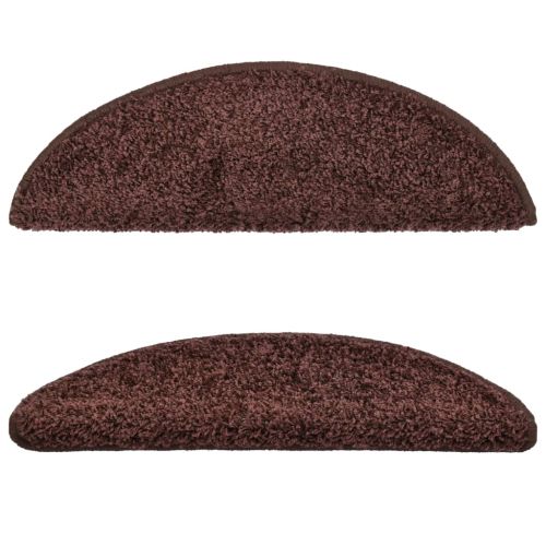 Изтривалки за стълби, 10 бр., 56x17x3 см, кафяви, полукръгли