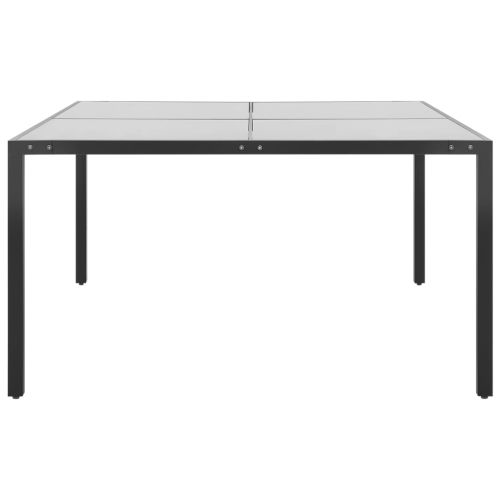 Градинска маса антрацит 130x130x72 cм стомана и стъкло