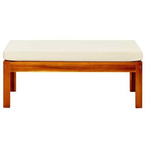 Градинска пейка със сенник и табуретки за крака, акация масив