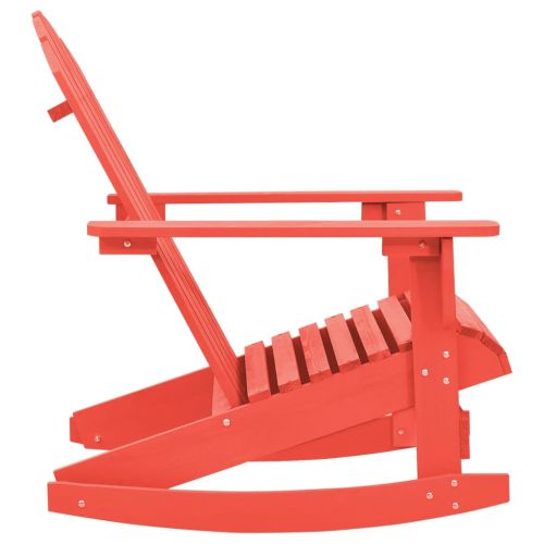Градински люлеещ се стол "Адирондак", чам масив, червен