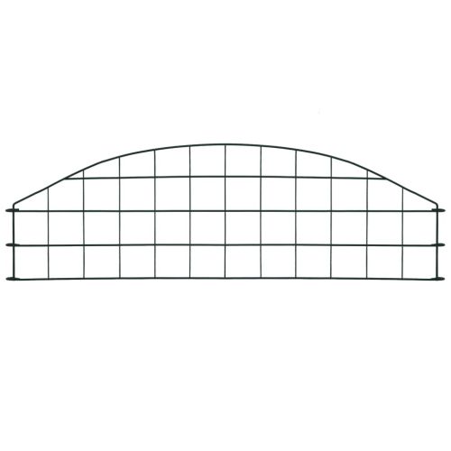 Комплект дъгообразна градинска ограда 77,3x26 см зелено