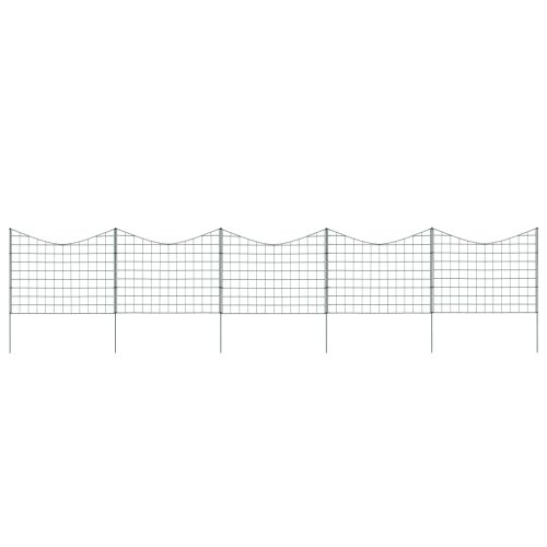 Комплект градинска ограда с долна арка 77,5x64 см зелен