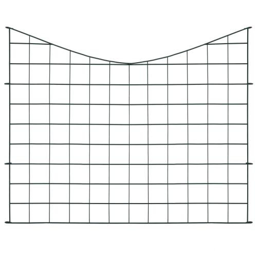 Комплект градинска ограда с долна арка 77,5x64 см зелен