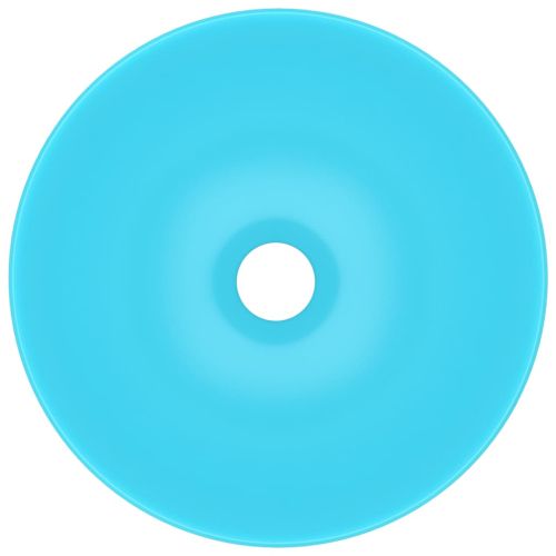 Керамична мивка за баня, светлозелена, кръгла