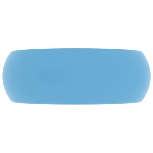 Луксозна кръгла мивка, матово светлосиня, 40x15 см, керамика