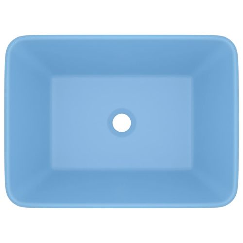 Луксозна мивка, матово светлосиня, 41x30x12 см, керамика