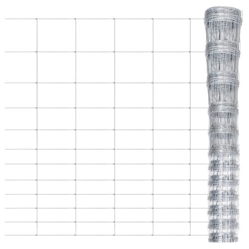 Градинска ограда, поцинкована стомана, сребриста, 50x1,6 м