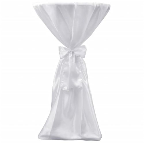 Покривки за маса с панделка, 80 см, бели – 2 броя