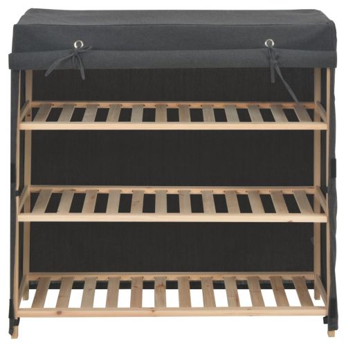 Шкаф за обувки с покривало, сив, 79x40x80 см, плат