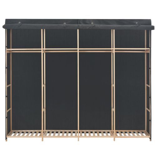 Гардероб, сив, 200x40x170 см, текстил