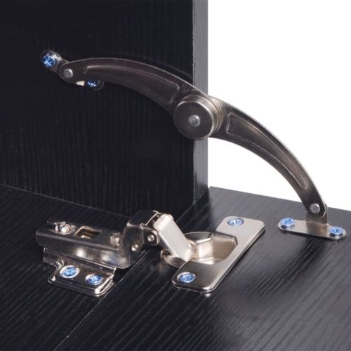 комплект мебели за баня от 8 части и мивки, черен цвят