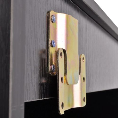 комплект мебели за баня от 8 части и мивки, черен цвят