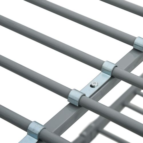 Двуетажно легло, сиво, метал, 90x200 см