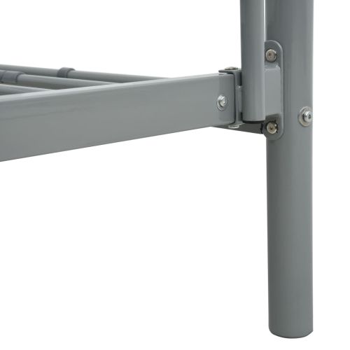 Двуетажно легло, сиво, метал, 90x200 см