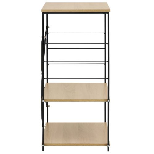 Шкаф за микровълнова черно и дъб 60x39,6x79,5см инженерно дърво