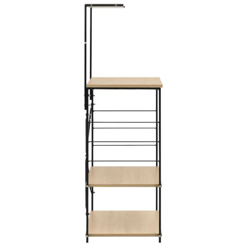 Шкаф за микровълнова черно и дъб 60x39,6x123 см инженерно дърво