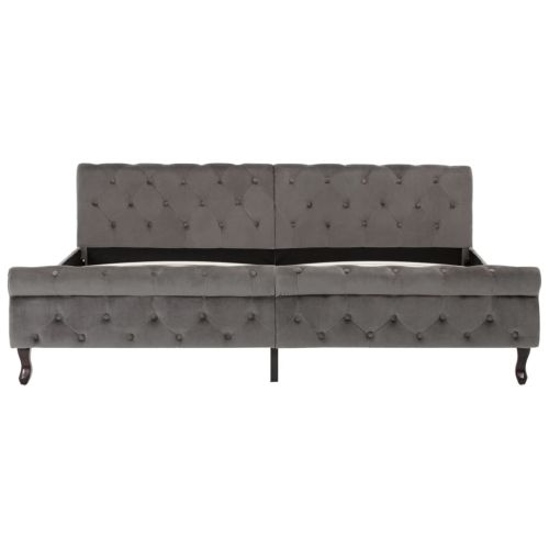 Рамка за легло сива кадифе 200x200 см