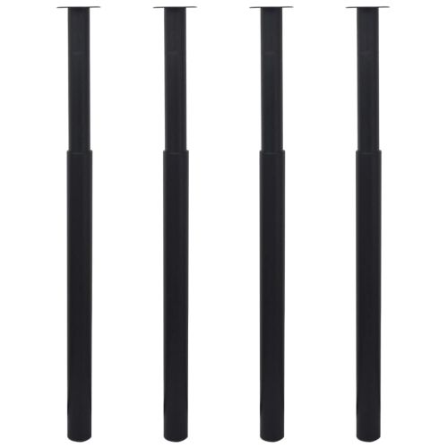 Телескопични крака за маса, 4 бр, черни, 710 мм-1100 мм