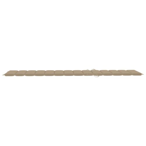 Шезлонги с бежови шалтета, 2 бр, тиково дърво масив