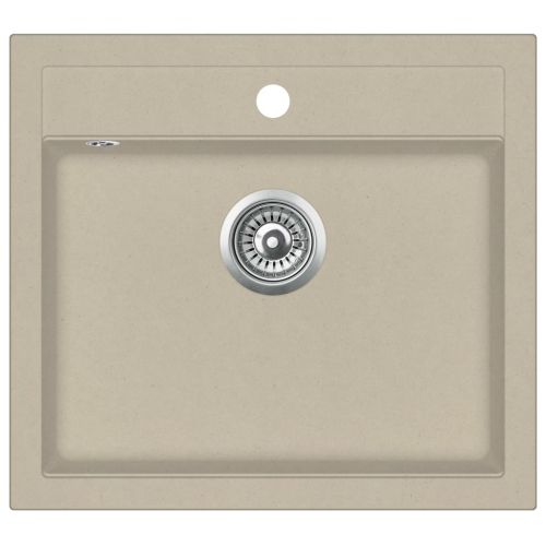 Гранитна кухненска мивка с едно корито, бежова