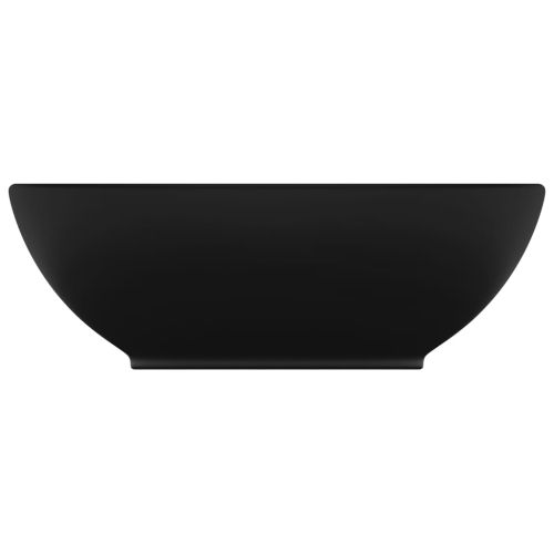 Луксозна овална мивка, матово черна, 40x33 см, керамика