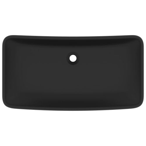 Луксозна правоъгълна мивка матово черна 71x38 см керамика