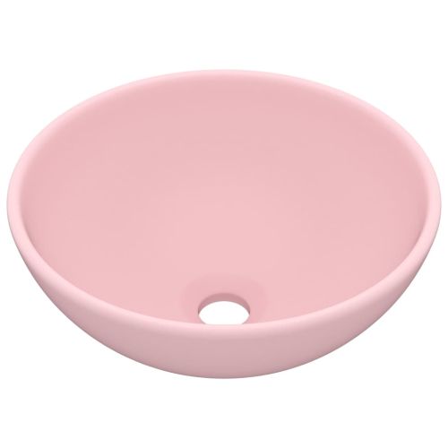 Мивка за баня лукс кръгла розов мат 32,5x14 см керамика